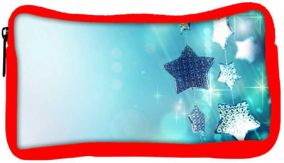 

Snoogg Eco Friendly Canvas Glitter Garland Blue Christmas Ornaments Designer Student Pen Pencil Case Coin Purse Pouch Cosmetic Makeup Bag (RED) Pouch(Multicolor)