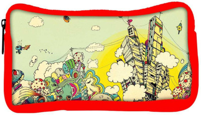 

Snoogg Eco Friendly Canvas Colorful City Drawing Designer Student Pen Pencil Case Coin Purse Pouch Cosmetic Makeup Bag (RED) Pouch(Multicolor)