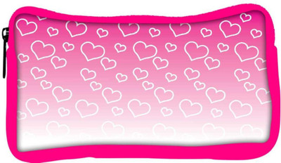 

Snoogg Eco Friendly Canvas White Hearts Designer Student Pen Pencil Case Coin Purse Pouch Cosmetic Makeup Bag (PINK) Pouch(Multicolor)