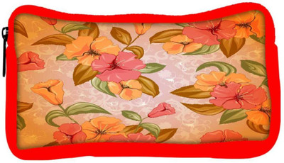 

Snoogg Eco Friendly Canvas Colorful Flowers Designer Student Pen Pencil Case Coin Purse Pouch Cosmetic Makeup Bag (RED) Pouch(Multicolor)