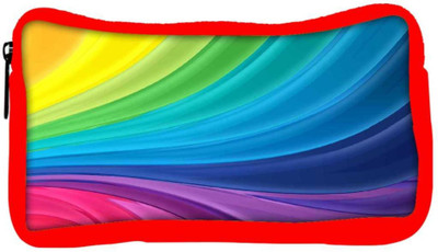 

Snoogg Eco Friendly Canvas Mixed Rainbow Color Designer Student Pen Pencil Case Coin Purse Pouch Cosmetic Makeup Bag (RED) Pouch(Multicolor)