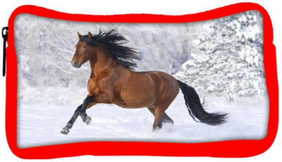 

Snoogg Eco Friendly Canvas Running Horse Designer Student Pen Pencil Case Coin Purse Pouch Cosmetic Makeup Bag (RED) Pouch(Multicolor)