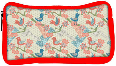 

Snoogg Eco Friendly Canvas Multiple Bird Art Designer Student Pen Pencil Case Coin Purse Pouch Cosmetic Makeup Bag (RED) Pouch(Multicolor)