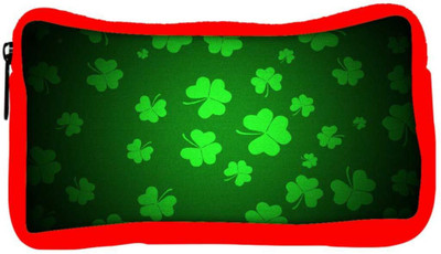 

Snoogg Eco Friendly Canvas Clovers Holiday Designer Student Pen Pencil Case Coin Purse Pouch Cosmetic Makeup Bag (RED) Pouch(Multicolor)