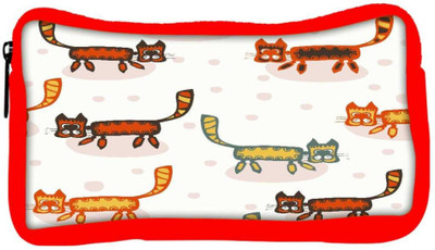 

Snoogg Eco Friendly Canvas Cat Pattern Designer Student Pen Pencil Case Coin Purse Pouch Cosmetic Makeup Bag (RED) Pouch(Multicolor)