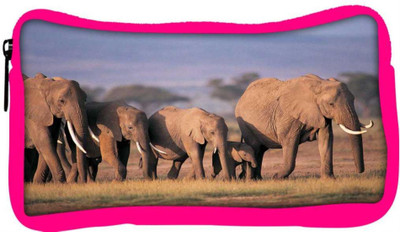 

Snoogg Eco Friendly Canvas Parental Elephant Designer Student Pen Pencil Case Coin Purse Pouch Cosmetic Makeup Bag (PINK) Pouch(Multicolor)