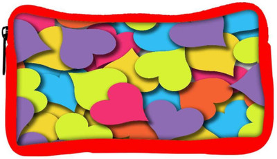 

Snoogg Eco Friendly Canvas Multicolor Hearts Designer Student Pen Pencil Case Coin Purse Pouch Cosmetic Makeup Bag (RED) Pouch(Multicolor)