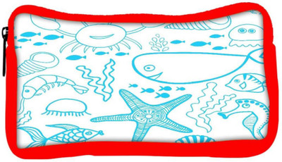 

Snoogg Eco Friendly Canvas Fish World White Pattern Designer Student Pen Pencil Case Coin Purse Pouch Cosmetic Makeup Bag (RED) Pouch(Multicolor)