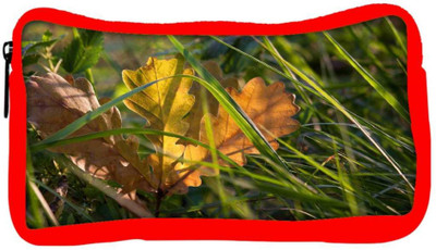 

Snoogg Eco Friendly Canvas Frozen Leaf Unique Designer Student Pen Pencil Case Coin Purse Pouch Cosmetic Makeup Bag (RED) Pouch(Multicolor)