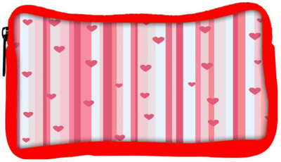 

Snoogg Eco Friendly Canvas Small Hearts Strips Pattern Designer Student Pen Pencil Case Coin Purse Pouch Cosmetic Makeup Bag (RED) Pouch(Multicolor)