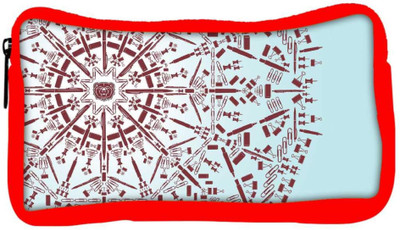 

Snoogg Eco Friendly Canvas Abstract Snowflake Designer Student Pen Pencil Case Coin Purse Pouch Cosmetic Makeup Bag (RED) Pouch(Multicolor)
