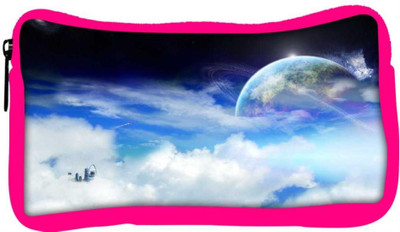 

Snoogg Eco Friendly Canvas Clouds And Earth Designer Student Pen Pencil Case Coin Purse Pouch Cosmetic Makeup Bag (PINK) Pouch(Multicolor)