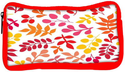 

Snoogg Eco Friendly Canvas Colorful Leaves Designer Student Pen Pencil Case Coin Purse Pouch Cosmetic Makeup Bag (RED) Pouch(Multicolor)