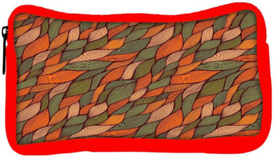 

Snoogg Eco Friendly Canvas Colorful Leaves Pattern Designer Student Pen Pencil Case Coin Purse Pouch Cosmetic Makeup Bag (RED) Pouch(Multicolor)