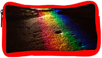 

Snoogg Eco Friendly Canvas Rainbow Color Designer Student Pen Pencil Case Coin Purse Pouch Cosmetic Makeup Bag (RED) Pouch(Multicolor)