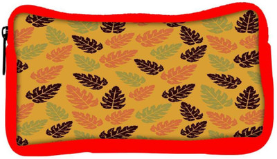 

Snoogg Eco Friendly Canvas Seamless Leaf Pattern Student Pen Pencil Case Coin Purse Pouch Cosmetic Makeup Bag (RED) Pouch(Multicolor)