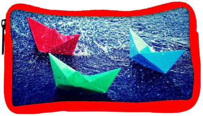

Snoogg Eco Friendly Canvas Paper Boats Designer Student Pen Pencil Case Coin Purse Pouch Cosmetic Makeup Bag (RED) Pouch(Multicolor)