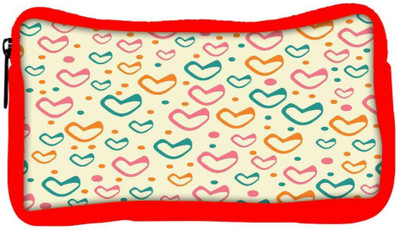 

Snoogg Eco Friendly Canvas Multicolor Hearts Cream Pattern Designer Student Pen Pencil Case Coin Purse Pouch Cosmetic Makeup Bag (RED) Pouch(Multicolor)