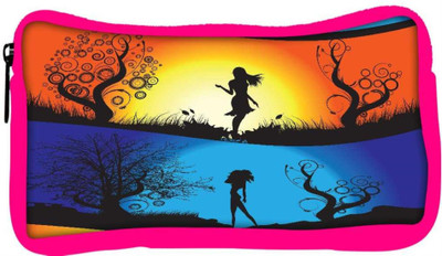

Snoogg Eco Friendly Canvas Abstract Illustration Student Pen Pencil Case Coin Purse Pouch Cosmetic Makeup Bag (PINK) Pouch(Multicolor)