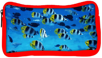 

Snoogg Eco Friendly Canvas Tiger Fish Designer Student Pen Pencil Case Coin Purse Pouch Cosmetic Makeup Bag (RED) Pouch(Multicolor)