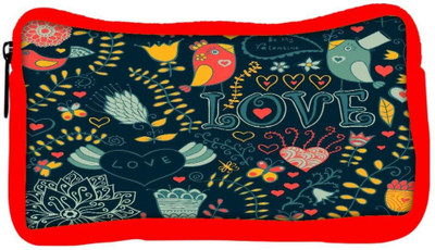 

Snoogg Eco Friendly Canvas Love Green Pattern Designer Student Pen Pencil Case Coin Purse Pouch Cosmetic Makeup Bag (RED) Pouch(Multicolor)