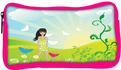

Snoogg Eco Friendly Canvas Abstract Illustration Student Pen Pencil Case Coin Purse Pouch Cosmetic Makeup Bag (PINK) Pouch(Multicolor)