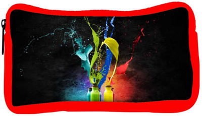 

Snoogg Eco Friendly Canvas Bottles Of Colors Designer Student Pen Pencil Case Coin Purse Pouch Cosmetic Makeup Bag (RED) Pouch(Multicolor)