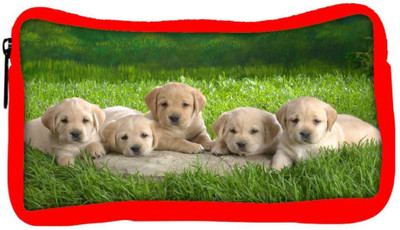 

Snoogg Eco Friendly Canvas Puppies Designer Student Pen Pencil Case Coin Purse Pouch Cosmetic Makeup Bag (RED) Pouch(Multicolor)