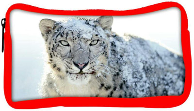 

Snoogg Eco Friendly Canvas Snow Leopard Designer Student Pen Pencil Case Coin Purse Pouch Cosmetic Makeup Bag (RED) Pouch(Multicolor)
