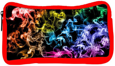 

Snoogg Eco Friendly Canvas Colorful Smoke Designer Student Pen Pencil Case Coin Purse Pouch Cosmetic Makeup Bag (RED) Pouch(Multicolor)
