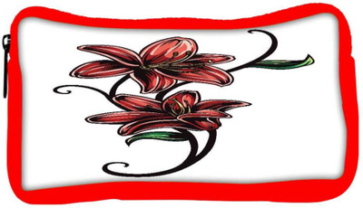 

Snoogg Eco Friendly Canvas Floral Vector Element Student Pen Pencil Case Coin Purse Pouch Cosmetic Makeup Bag (RED) Pouch(Multicolor)