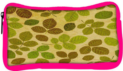 

Snoogg Eco Friendly Canvas Green Leaves Pattern Designer Student Pen Pencil Case Coin Purse Pouch Cosmetic Makeup Bag (PINK) Pouch(Multicolor)