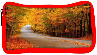 

Snoogg Eco Friendly Canvas Orange Leaves Designer Student Pen Pencil Case Coin Purse Pouch Cosmetic Makeup Bag (RED) Pouch(Multicolor)