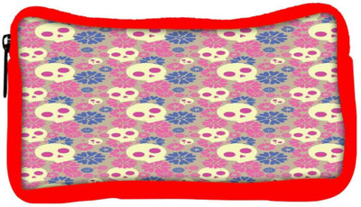 

Snoogg Eco Friendly Canvas Skull Flower Pattern Student Pen Pencil Case Coin Purse Pouch Cosmetic Makeup Bag (RED) Pouch(Multicolor)