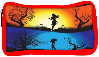 

Snoogg Eco Friendly Canvas Abstract Illustration Student Pen Pencil Case Coin Purse Pouch Cosmetic Makeup Bag (RED) Pouch(Multicolor)