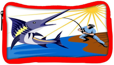

Snoogg Eco Friendly Canvas Blue Marlin Fish Jumping Retro Student Pen Pencil Case Coin Purse Pouch Cosmetic Makeup Bag (RED) Pouch(Multicolor)