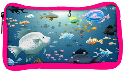 

Snoogg Eco Friendly Canvas Multiple Fish Designer Student Pen Pencil Case Coin Purse Pouch Cosmetic Makeup Bag (PINK) Pouch(Multicolor)