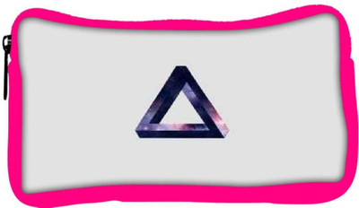 

Snoogg Eco Friendly Canvas Trianlge Designer Student Pen Pencil Case Coin Purse Pouch Cosmetic Makeup Bag (PINK) Pouch(Multicolor)