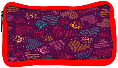 

Snoogg Eco Friendly Canvas Multioclor Hearts And Butterflies Maroon Pattern Designer Student Pen Pencil Case Coin Purse Pouch Cosmetic Makeup Bag (RED) Pouch(Multicolor)