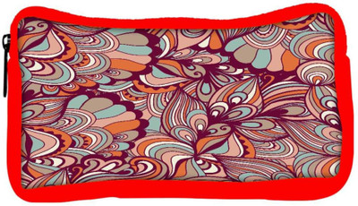 

Snoogg Eco Friendly Canvas Multicolor Pattern Designer Student Pen Pencil Case Coin Purse Pouch Cosmetic Makeup Bag (RED) Pouch(Multicolor)