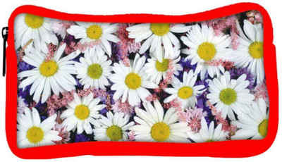 

Snoogg Eco Friendly Canvas White Petal Flower Designer Student Pen Pencil Case Coin Purse Pouch Cosmetic Makeup Bag (RED) Pouch(Multicolor)