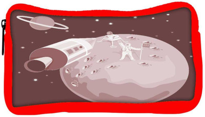 

Snoogg Eco Friendly Canvas Astronaut Landing On Moon Retro Student Pen Pencil Case Coin Purse Pouch Cosmetic Makeup Bag (RED) Pouch(Multicolor)