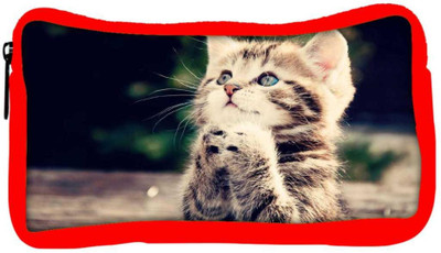 

Snoogg Eco Friendly Canvas Cat Praying Designer Student Pen Pencil Case Coin Purse Pouch Cosmetic Makeup Bag (RED) Pouch(Multicolor)