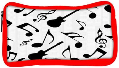 

Snoogg Eco Friendly Canvas Black Music Designer Student Pen Pencil Case Coin Purse Pouch Cosmetic Makeup Bag (RED) Pouch(Multicolor)