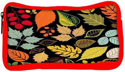 

Snoogg Eco Friendly Canvas Colorful Leaves Black Designer Student Pen Pencil Case Coin Purse Pouch Cosmetic Makeup Bag (RED) Pouch(Multicolor)