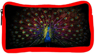 

Snoogg Eco Friendly Canvas Peacock Designer Student Pen Pencil Case Coin Purse Pouch Cosmetic Makeup Bag (RED) Pouch(Multicolor)