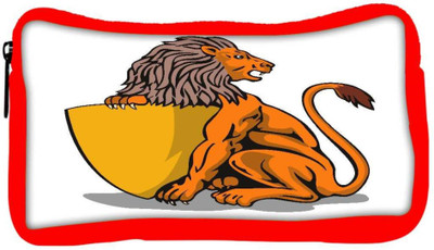 

Snoogg Eco Friendly Canvas Lion Shield Retro Student Pen Pencil Case Coin Purse Pouch Cosmetic Makeup Bag (RED) Pouch(Multicolor)