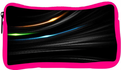 

Snoogg Eco Friendly Canvas Multicolor Light In Black Background Designer Student Pen Pencil Case Coin Purse Pouch Cosmetic Makeup Bag (PINK) Pouch(Multicolor)