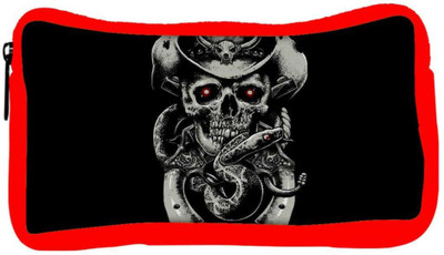 

Snoogg Eco Friendly Canvas Girly Skull Designer Student Pen Pencil Case Coin Purse Pouch Cosmetic Makeup Bag (RED) Pouch(Multicolor)