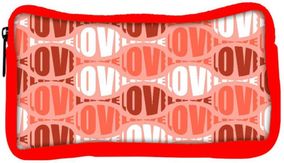 

Snoogg Eco Friendly Canvas Love Designer Student Pen Pencil Case Coin Purse Pouch Cosmetic Makeup Bag (RED) Pouch(Multicolor)